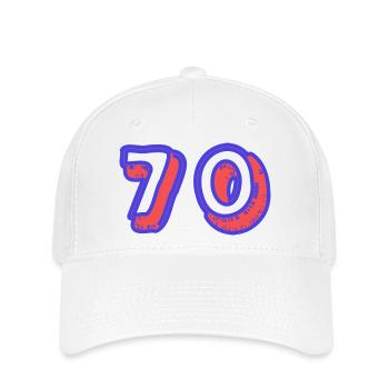 70. 70 ANS. 70e ANNIVERSAIRE. ANNIVERSAIRE 70 ANS. - Casquette Flexfit - blanc - Devant