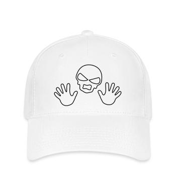 Recul de Sneer Skull Outline - Casquette Flexfit - blanc - Devant