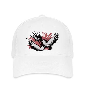 Dreifacher Schwalbenflug-Burst - Flexfit Cap - Weiß - Vorne