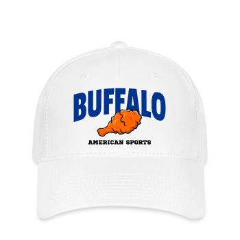 Buffalo Wing Football Shirt – Lustiges Fan Design - Flexfit Cap - Weiß - Vorne