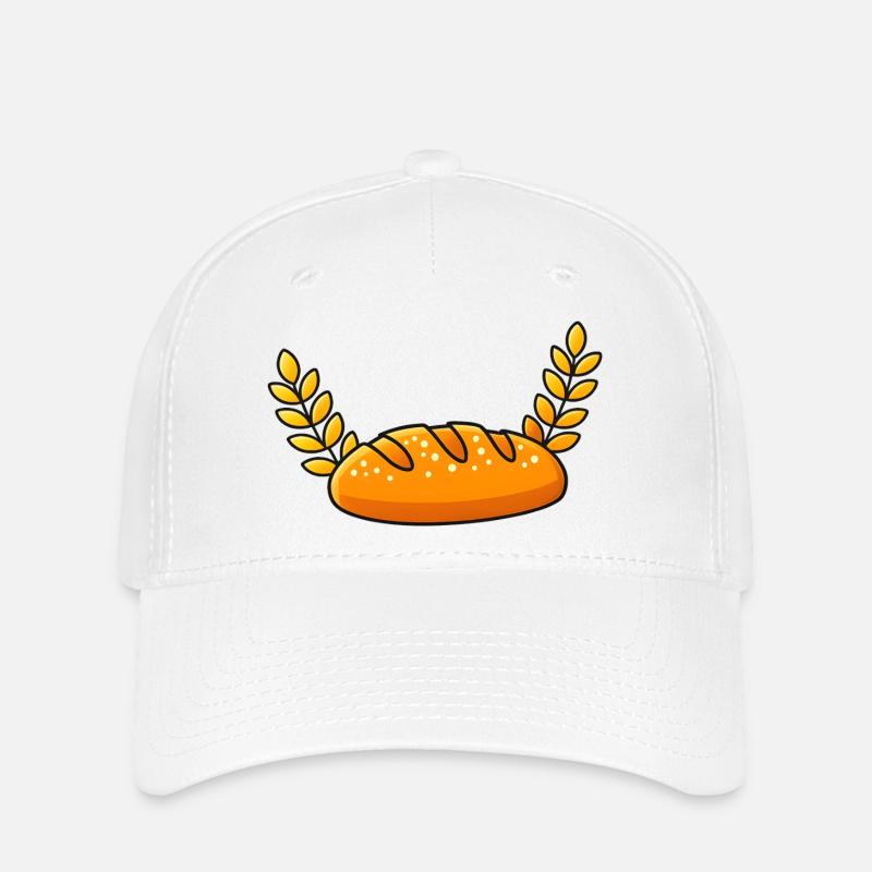 Corps de pain doré avec branches de blé - Casquette Flexfit - blanc