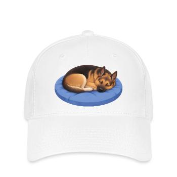 Deutscher Schäferhund entspannen chillen liegen - Flexfit Cap - Weiß - Vorne