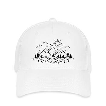 Mountains Landscape Nature - Flexfit Cap - white - Front