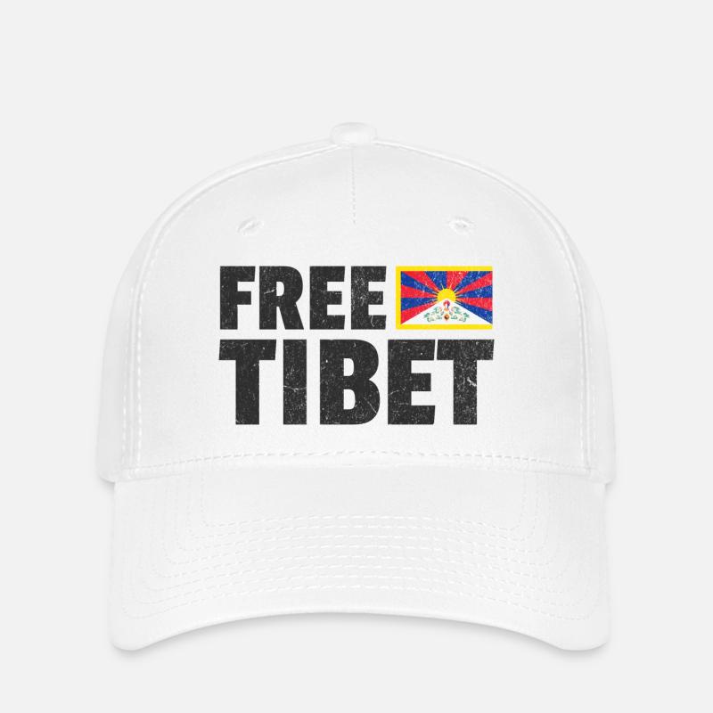 Tibet libre : Soutenez la liberté tibétaine - Casquette Flexfit - blanc