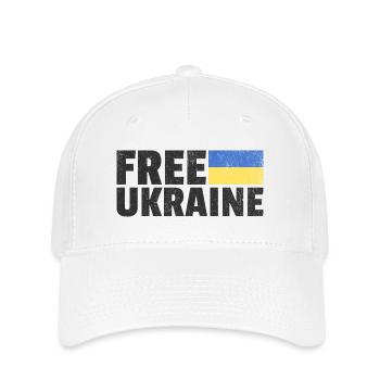 Ukraine libre : Soutenez la liberté ukrainienne - Casquette Flexfit - blanc - Devant