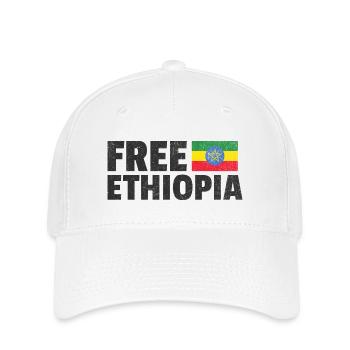 Éthiopie libre : Soutenez la liberté éthiopienne - Casquette Flexfit - blanc - Devant