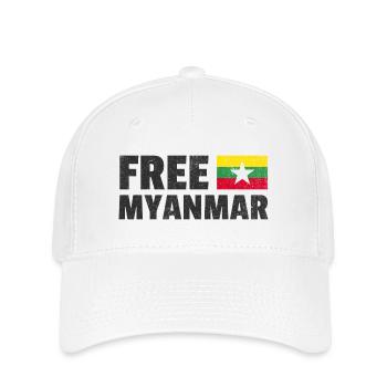 Libérez le Myanmar : Soutenez la liberté du Myanmar - Casquette Flexfit - blanc - Devant