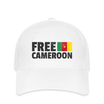 Cameroun Libre : Soutenez la Liberté Camerounaise - Casquette Flexfit - blanc - Devant