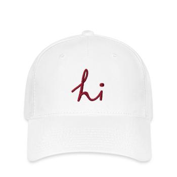 Lettrage Hi brodé - Casquette Flexfit - blanc - Devant