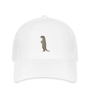 Erdmännchen bestickt - Flexfit Cap - Weiß - Vorne