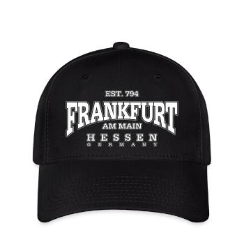 Frankfurt am Main (white) - Flexfit Cap - Schwarz - Vorne