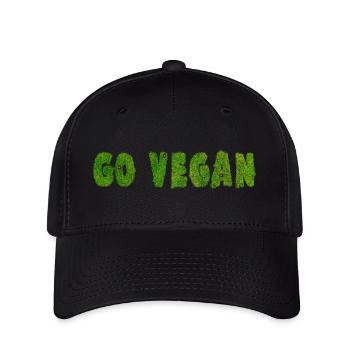 Go Vegan - Déclaration - Casquette Flexfit - noir - Devant