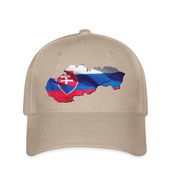 Slowakei Flagge in der Slowakei Landkarte - Flexfit Cap - Khaki - Vorne
