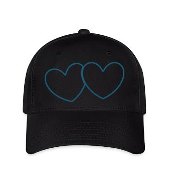 blue heart valentine's day - Flexfit Cap - black - Front