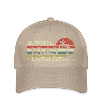 millésime de avril 81e anniversaire né 1943 vibe - Casquette Flexfit - kaki - Devant