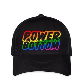 Power Bottom Shirt - Flexfit Cap - Schwarz - Vorne