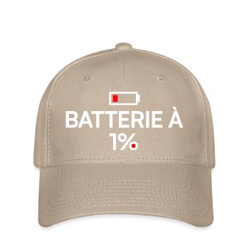 Batterie à 1% humour fatigue moderne - Casquette Flexfit - kaki - Devant