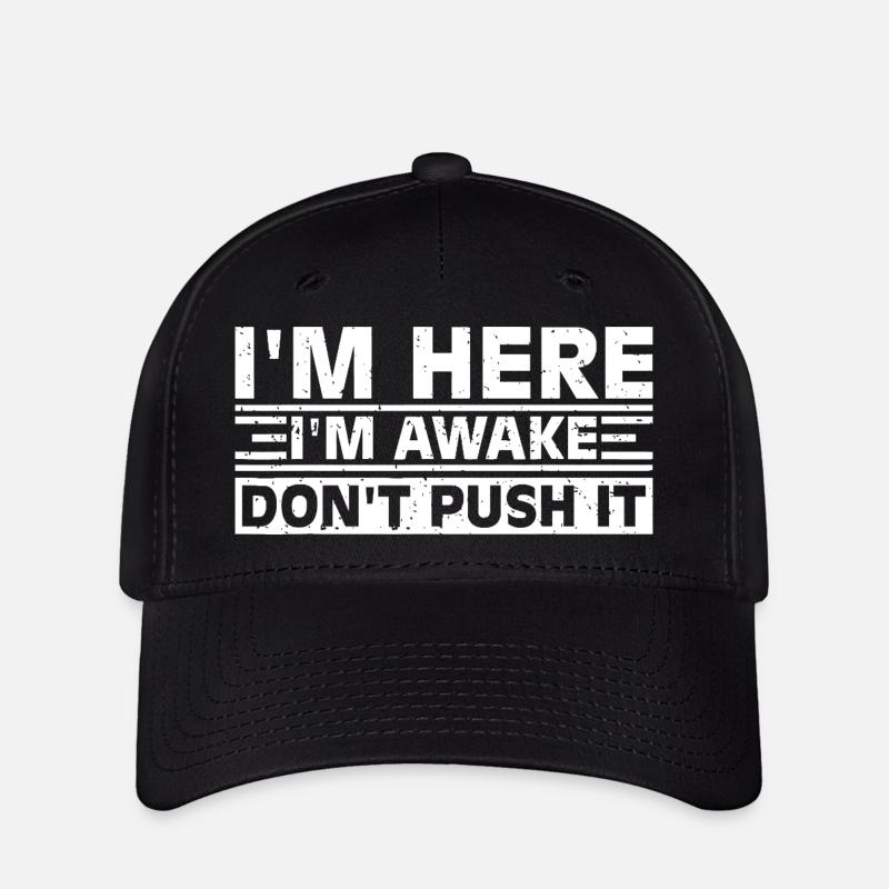 Awake Slogan Bold Typography Tee - Flexfit Cap - black
