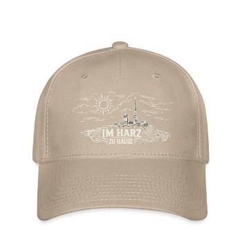 Im Harz zu Hause Berglandschaft Logo - Flexfit Cap - Khaki - Vorne