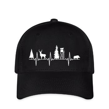 Jäger Herzschlag - Flexfit Cap - Schwarz - Vorne