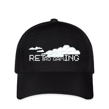RETRO GAMING nuages pixels - Casquette Flexfit - noir - Devant
