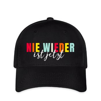 Nie wieder ist jetzt - Statement gegen Hass - Flexfit Cap - Schwarz - Vorne