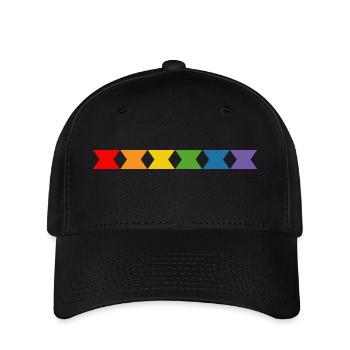 Regenbogen diabolo - Flexfit Cap - Schwarz - Vorne