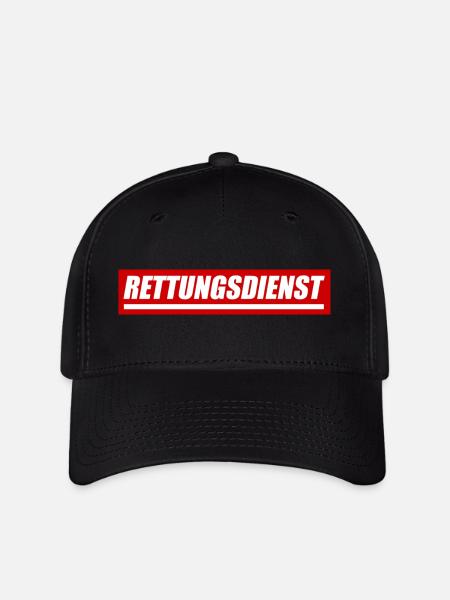 Rettungsdienst - größere Version - Flexfit Cap - Schwarz