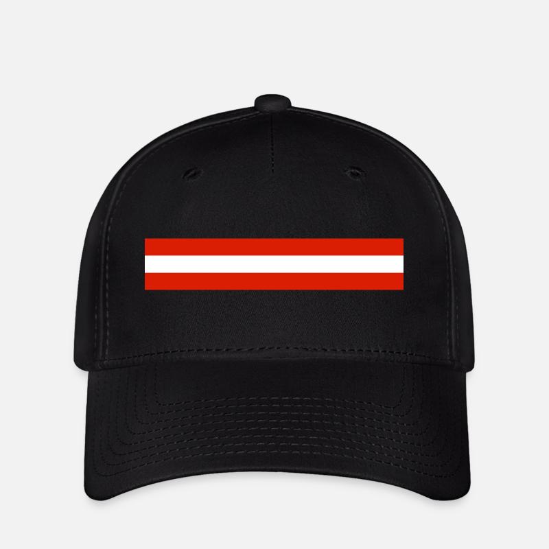 Österreich Fahne Banner - Flexfit Cap - Schwarz