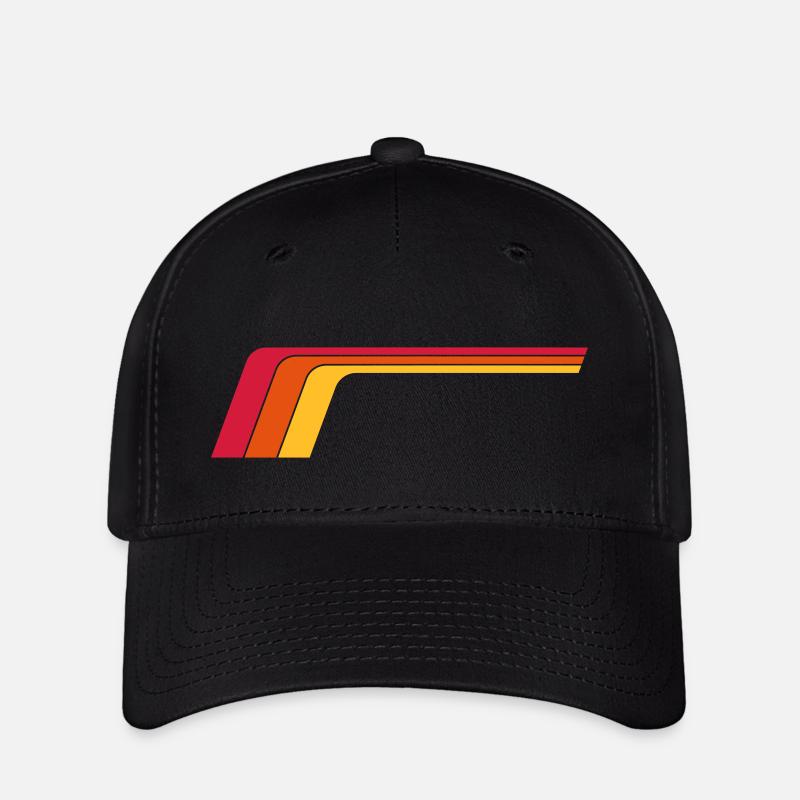 Retro Stripes - Flexfit Cap - Schwarz