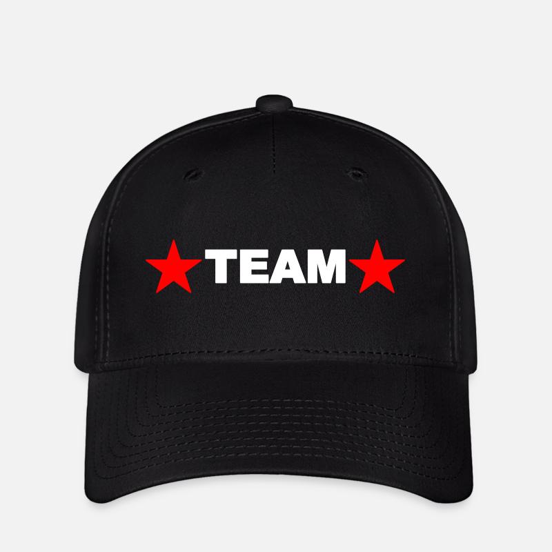 Team Rücken Stern - Flexfit Cap - Schwarz