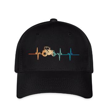 battement de cœur tracteur - Casquette Flexfit - noir - Devant