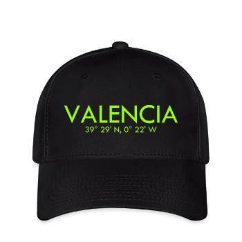 Valencia Spain Coordinates Latitude Longitude - Flexfit Cap - black - Front