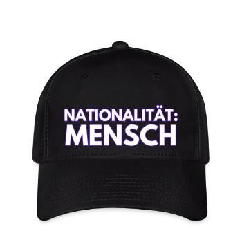 Nationalität Mensch - Flexfit Cap - Schwarz - Vorne