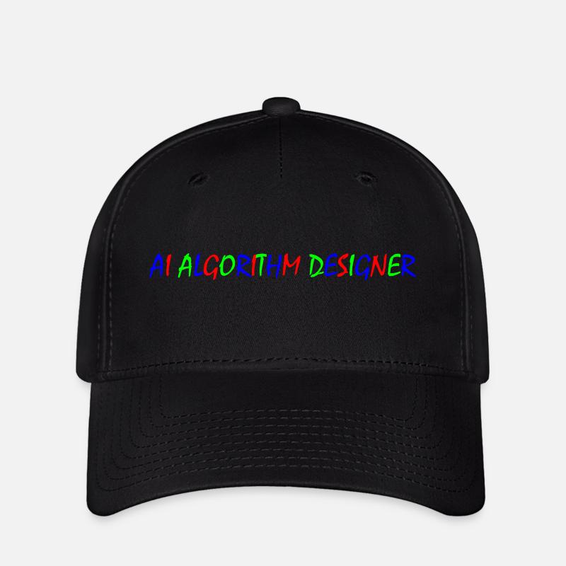 Algorithm Designer – Bunte Typografie - Flexfit Cap - Schwarz