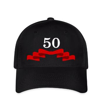 50. Geburtstag fünfzig Jahre selbst gestalten - Flexfit Cap - Schwarz - Vorne