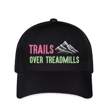 Trailrunning - Trails über Laufbänder - Flexfit Cap - Schwarz - Vorne