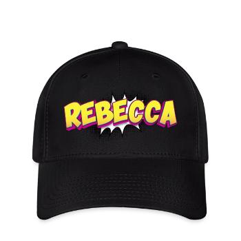 Rebecca Nom personnalisé Style bande dessinée Pop Art, - Casquette Flexfit - noir - Devant