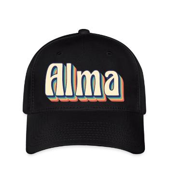 Alma T-Shirt Retro Vintage T-Shirt Geschenkidee - Flexfit Cap - Schwarz - Vorne