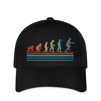 Évolution rétro vintage ping-pong - Casquette Flexfit - noir - Devant