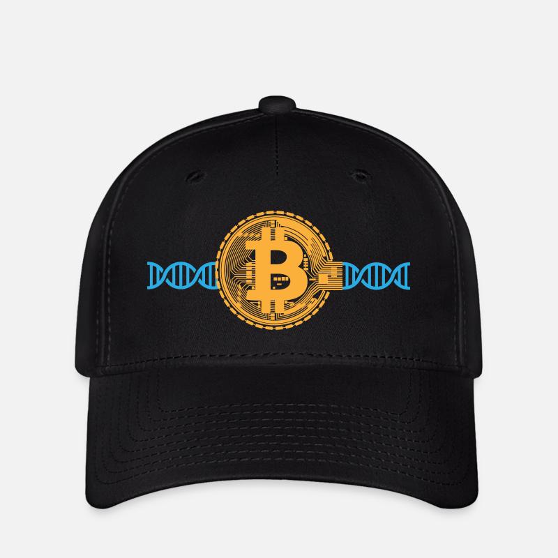 Crypto Bitcoin ADN DNS | Couleurs modifiables - Casquette Flexfit - noir