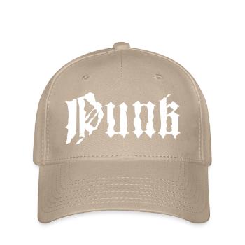 Punk Grunge Gothic Typografie Design - Flexfit Cap - Khaki - Vorne