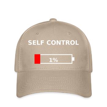 SELF CONTROL – 1% Battery Low - Flexfit Cap - khaki - Front