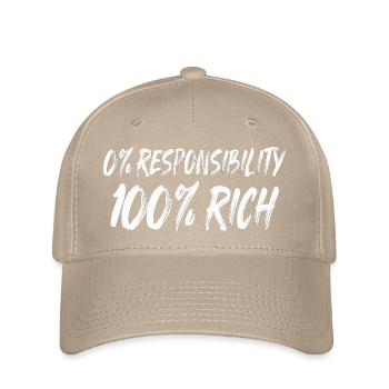 0% Responsibility 100% Wealth - Flexfit Cap - khaki - Front