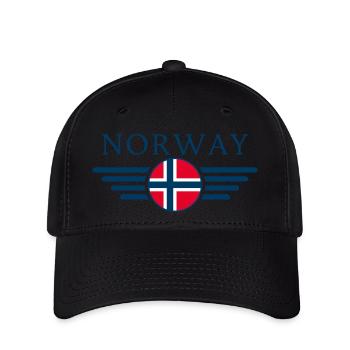 Norwegen Stil Design T-Shirt - Flexfit Cap - Schwarz - Vorne