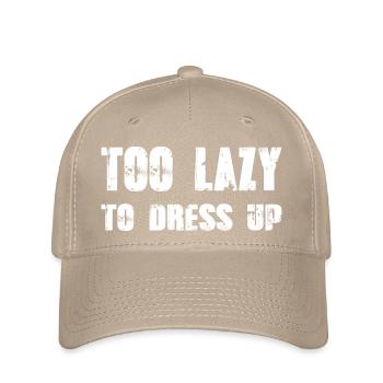Too lazy dress up funny Halloween shirt - Flexfit Cap - khaki - Front