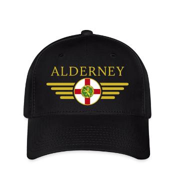 J’aime Aurigny, T-shirt design de style élégance - Casquette Flexfit - noir - Devant
