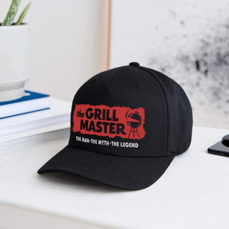 The Grillmaster BBQ Grilling Cult Saying Flexfit Cap