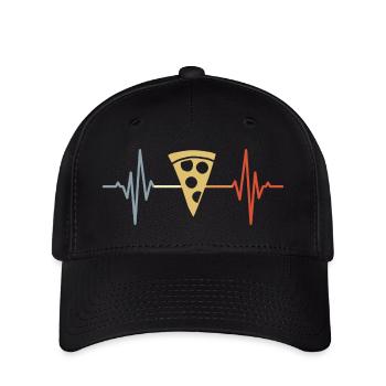 Pizza Pulsschlag - Flexfit Cap - Schwarz - Vorne