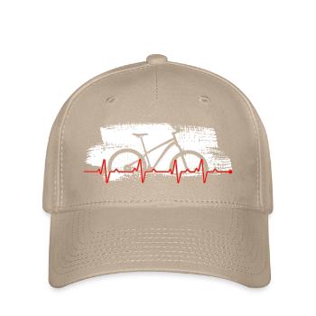 Bike Heartbeat Grafik - Flexfit Cap - Khaki - Vorne